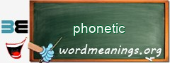 WordMeaning blackboard for phonetic